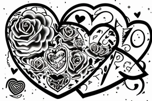 chained heart with a j letter tattoo idea