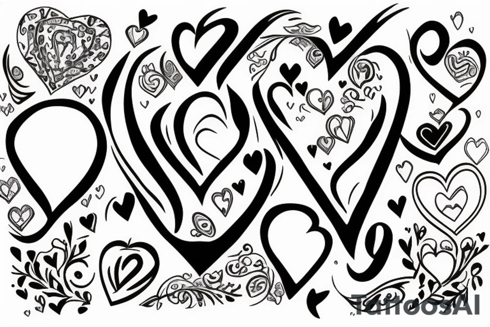 Draw a heart with j tattoo idea