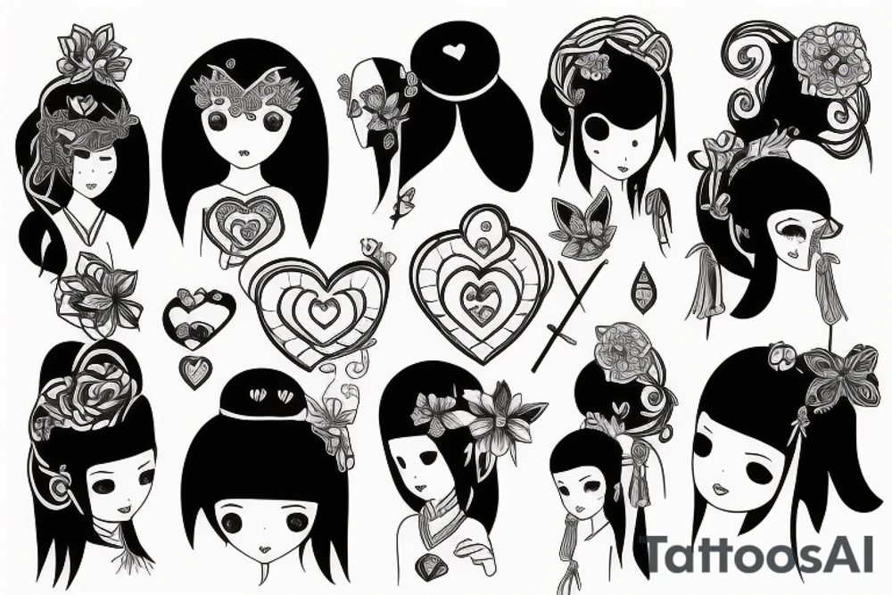 Loving heart of a slave girl tattoo idea