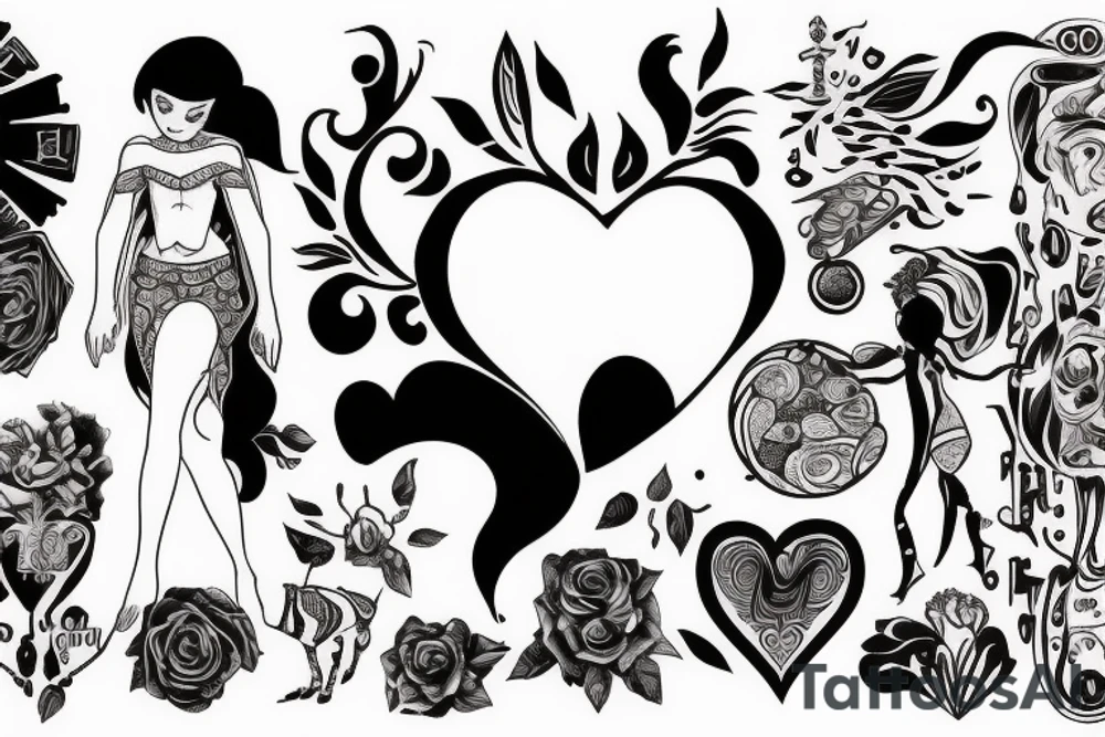 Loving heart of a slave girl tattoo idea