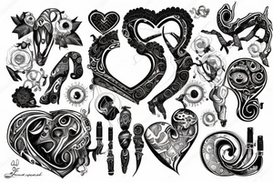 Loving heart of a slave girl with a big j inside tattoo idea