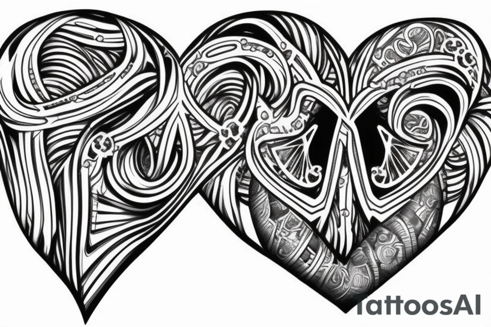 Loving heart of a slave girl with a big j letter inside tattoo idea