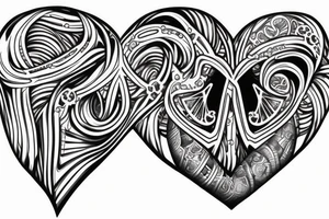 Loving heart of a slave girl with a big j letter inside tattoo idea