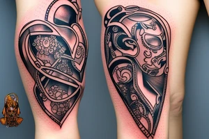 Loving heart of a slave girl with a big j letter inside tattoo idea