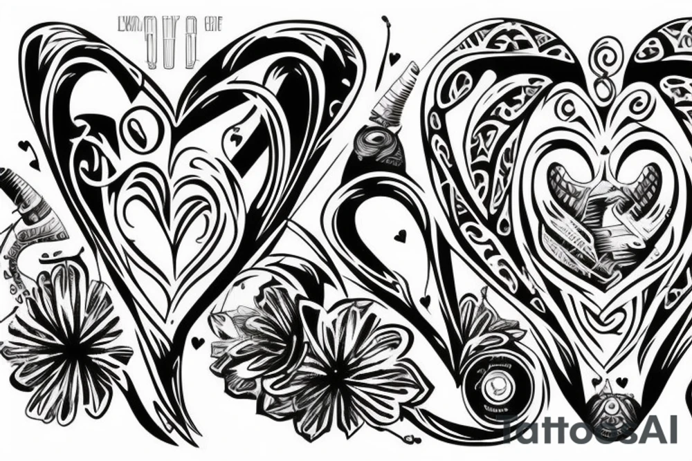 Loving heart of a slave girl with a big j letter inside tattoo idea