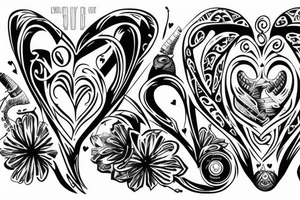 Loving heart of a slave girl with a big j letter inside tattoo idea
