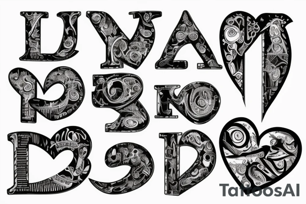 Loving heartl with a big j letter inside tattoo idea