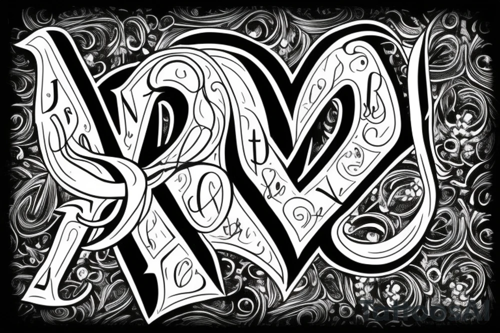 Loving heartl with a big j letter inside tattoo idea