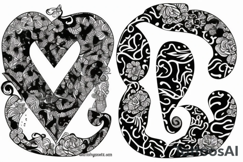 letter j seal in a.heart tattoo idea