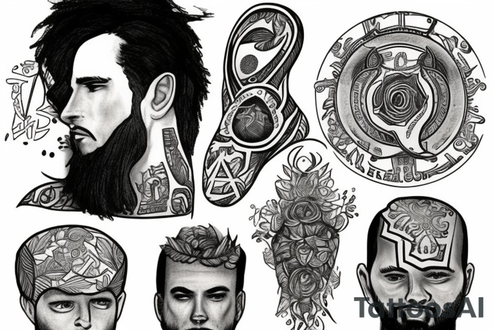 Small image representing four names: Zach, Sam, Joe, Hashem tattoo idea