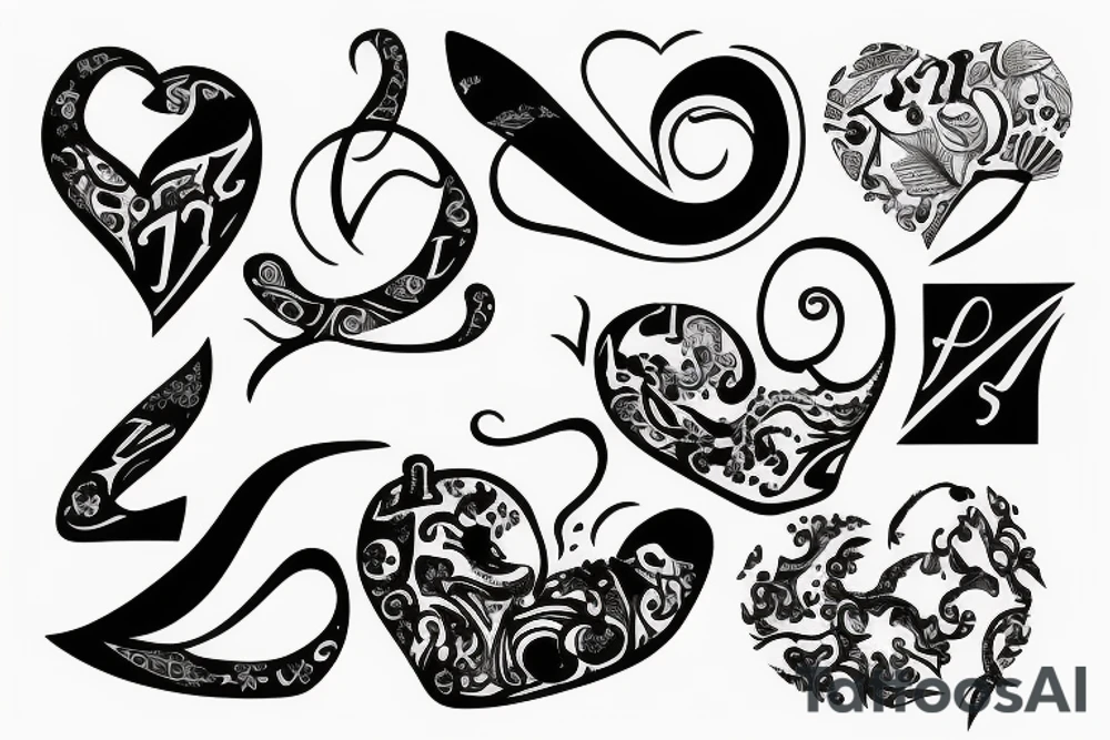 letter j seal in a.heart tattoo idea