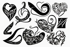 letter j seal in a.heart tattoo idea
