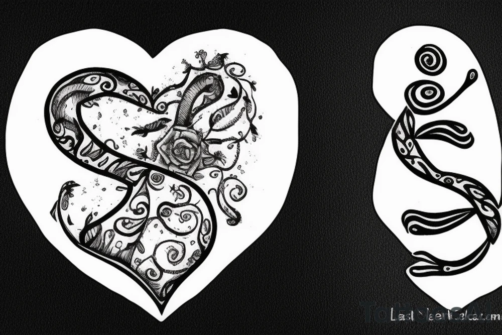 letter j seal in a.heart tattoo idea