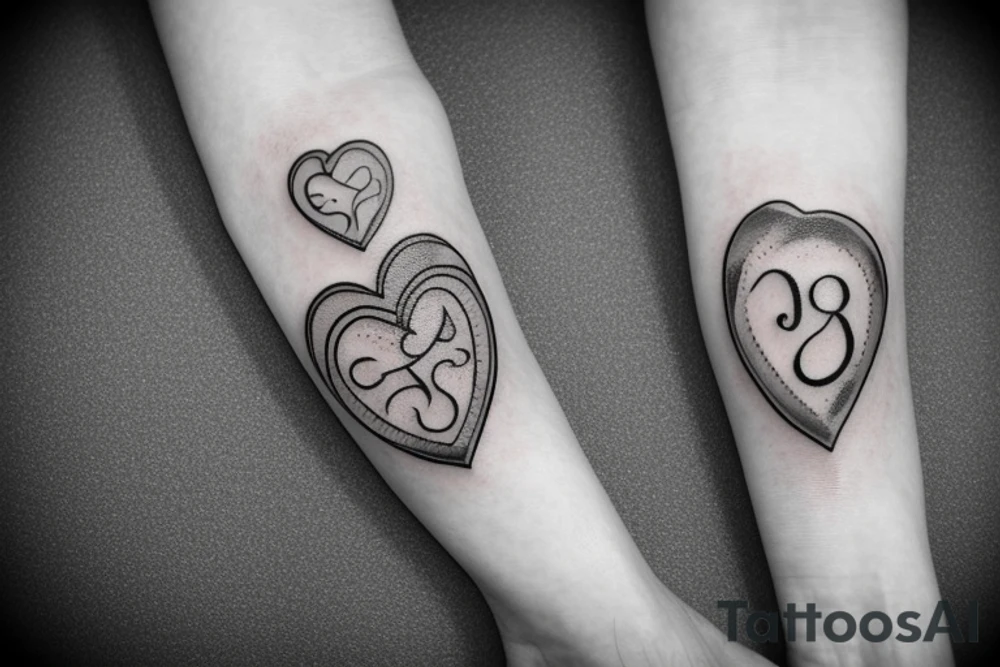 letter j seal in a.heart tattoo idea