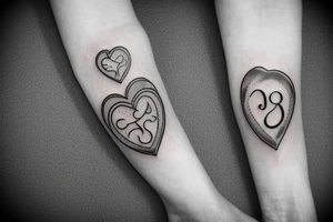 letter j seal in a.heart tattoo idea