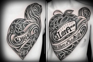 letter j seal in a.heart tattoo idea