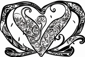 letter j seal in a little heart tattoo idea