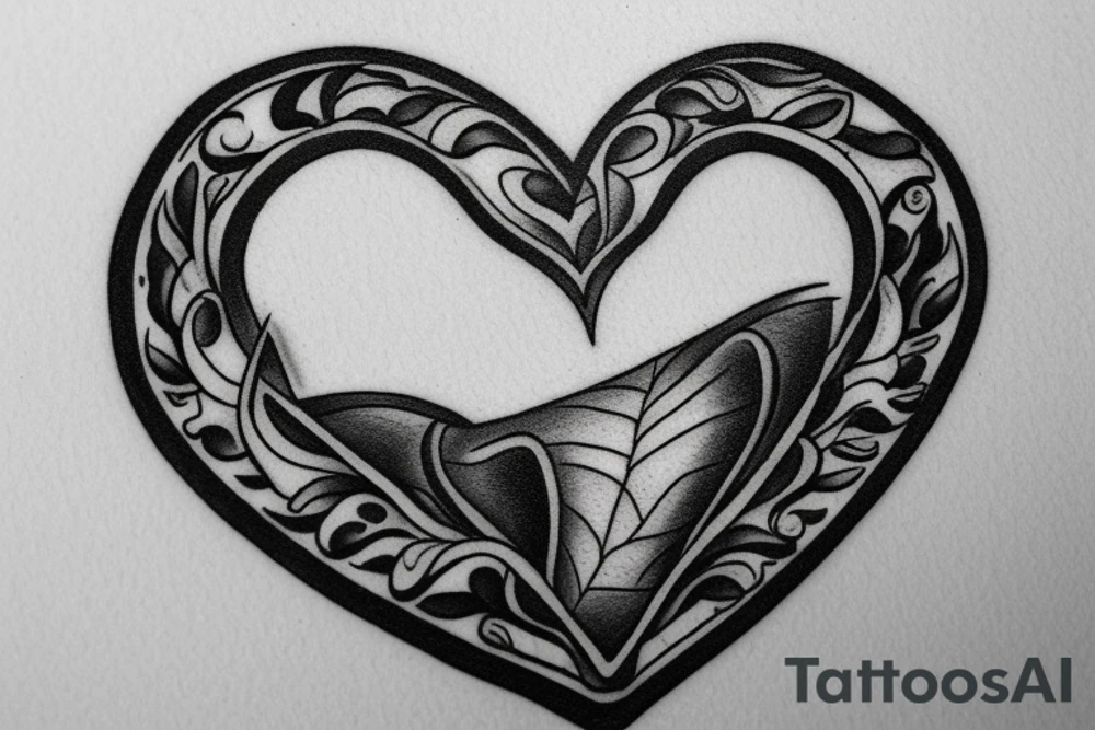 letter j seal in a little heart tattoo idea