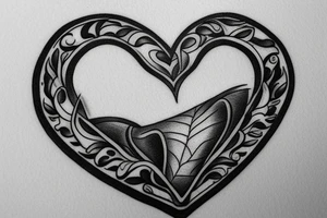 letter j seal in a little heart tattoo idea