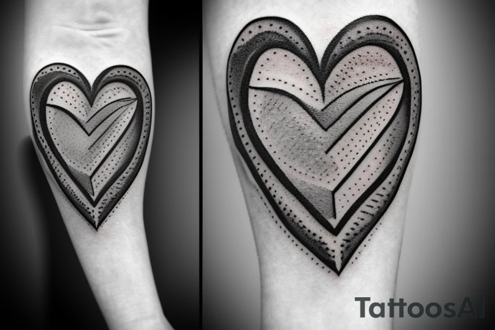 letter j seal in a little heart tattoo idea