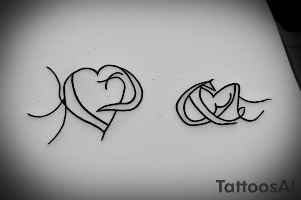 letter j seal in a little heart tattoo idea