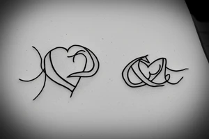 letter j seal in a little heart tattoo idea