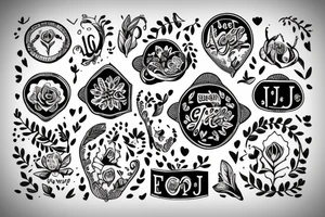 letter j seal in a little heart tattoo idea