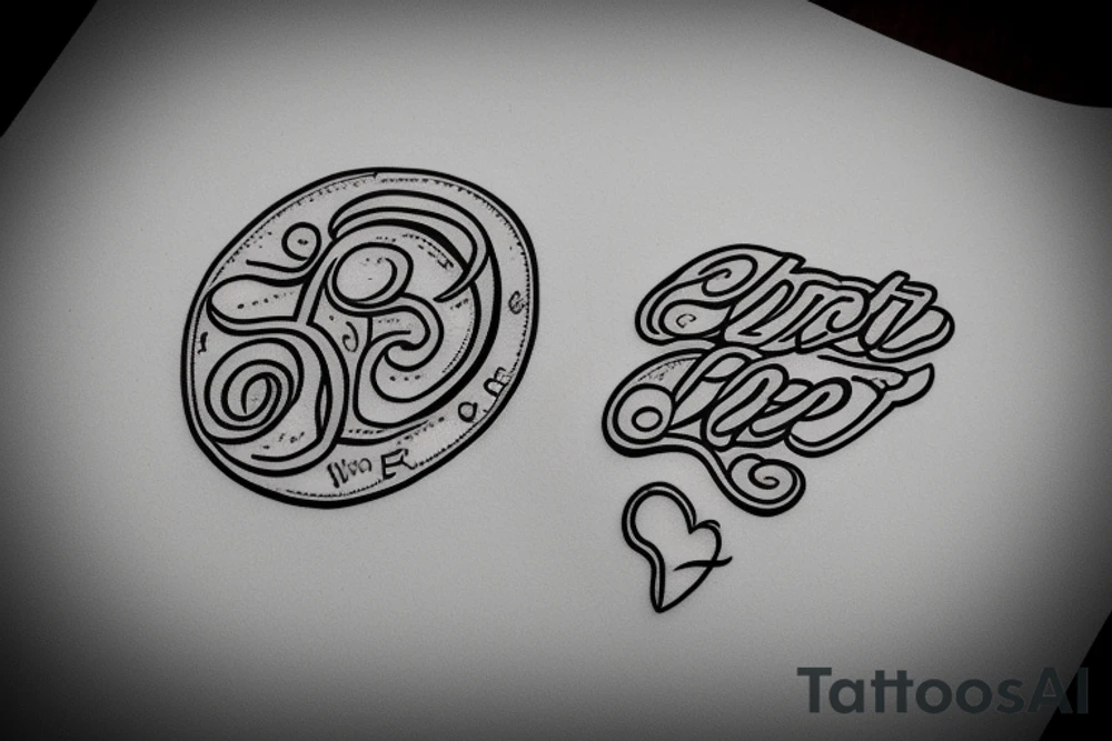 letter j seal in a little heart tattoo idea