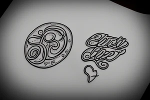 letter j seal in a little heart tattoo idea