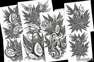 Image representing friends, weed, shrooms tattoo idea