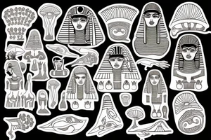Something egyptian with shrooms tattoo idea