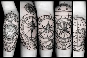 Combine an astrolabe sphere and a globe tattoo idea