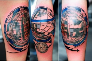 Combine an astrolabe sphere and a globe tattoo idea