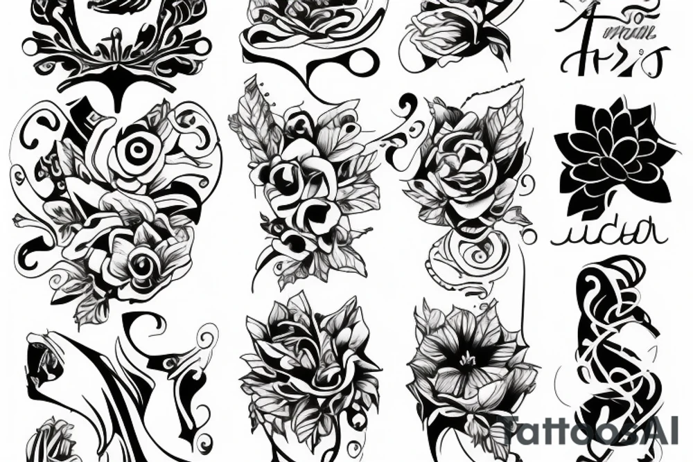 Four puzzle pieces tattoo idea