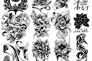 Four puzzle pieces tattoo idea