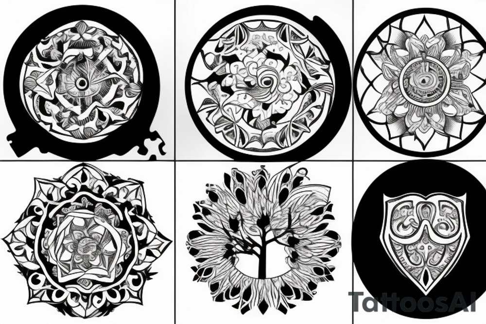 A Four piece puzzle tattoo idea