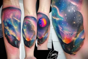 Pink Floyd time with a galaxy tattoo idea