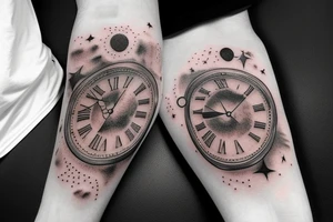 God father clock with a galaxy tattoo idea