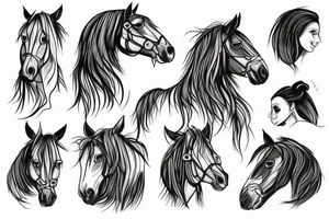 un trait cheval tattoo idea