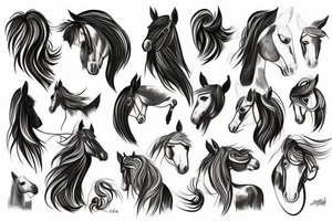 un trait cheval tattoo idea