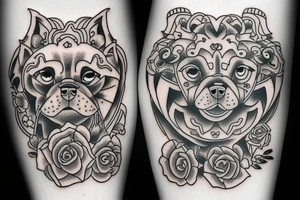 Dog and cat tattoo tattoo idea