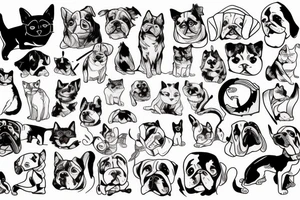 Dog and cat tattoo tattoo idea