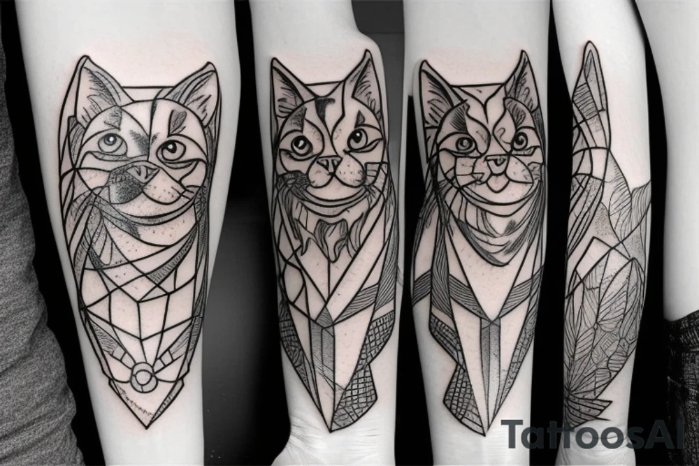 Dog and cat tattoo tattoo idea
