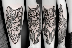 Dog and cat tattoo tattoo idea
