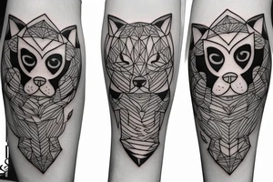 Dog and cat tattoo tattoo idea