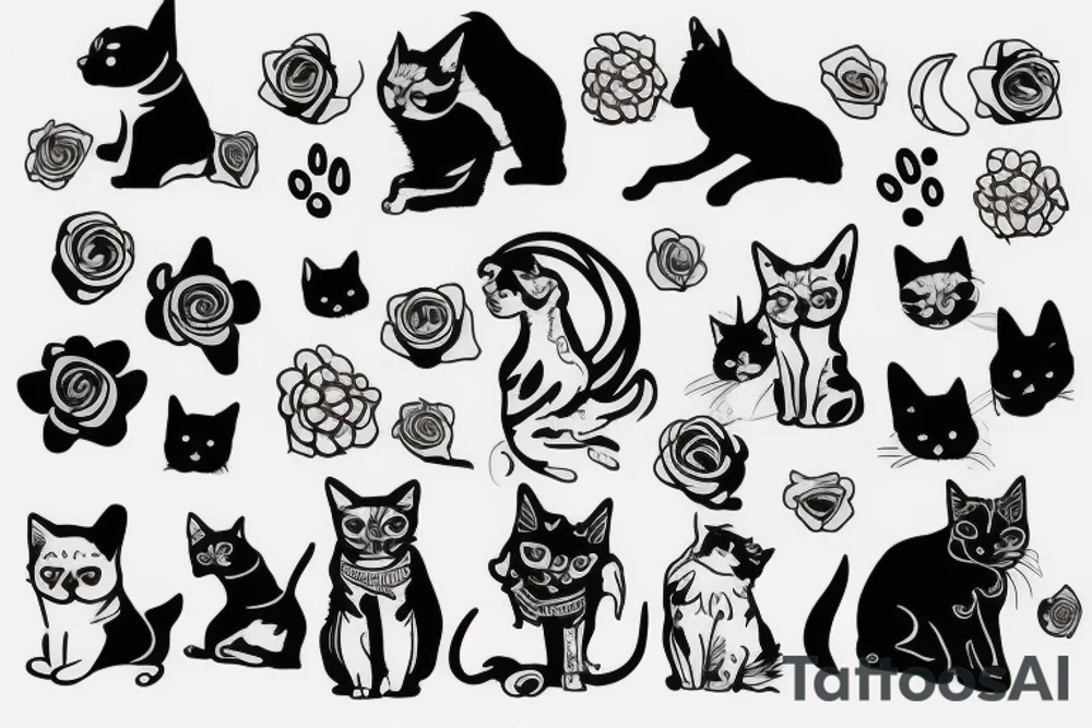 Dog and cat tattoo tattoo idea