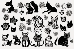 Dog and cat tattoo tattoo idea