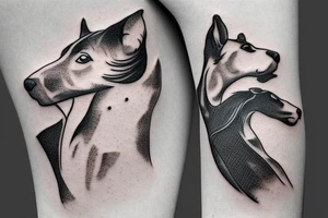 1 Dog 1 cat 1 horse tattoo idea