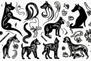 1 Dog 1 cat 1 horse tattoo idea
