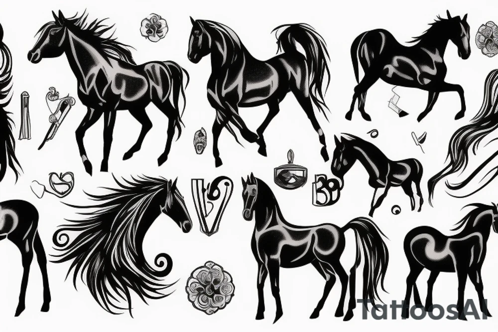 1 horse tattoo idea